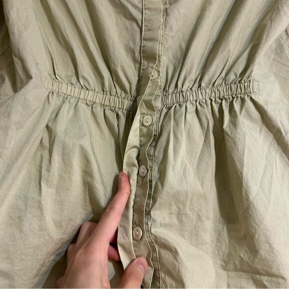 Anthropologie Harshman Puff Sleeve Babydoll Blouse Moss Green Size Small - Picture 4 of 10